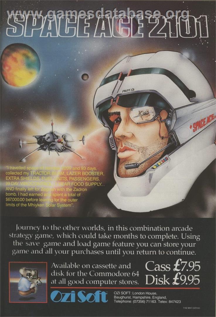 Space Ace - Commodore 64 - Artwork - Advert