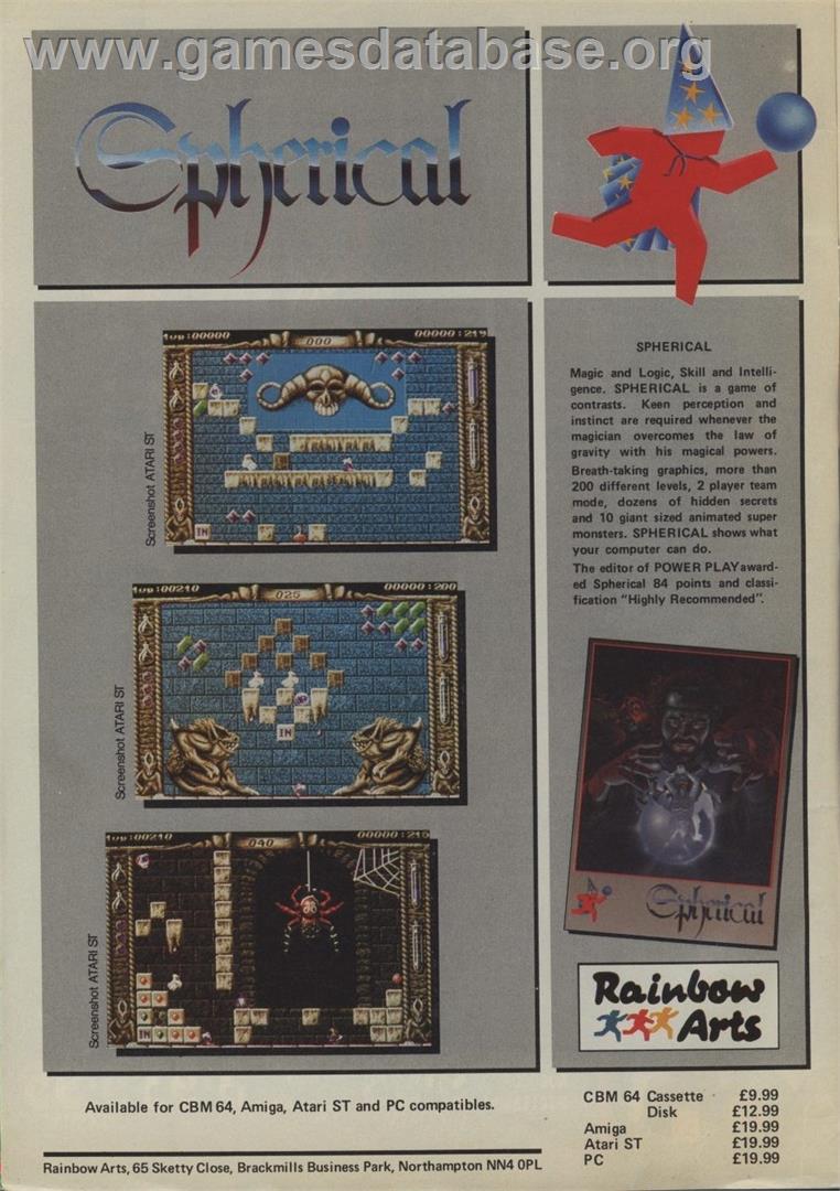 Spherical - Commodore 64 - Artwork - Advert