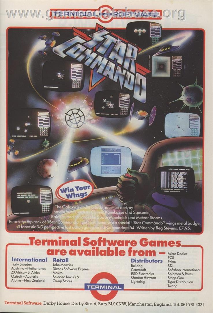 Star Commando - Commodore 64 - Artwork - Advert