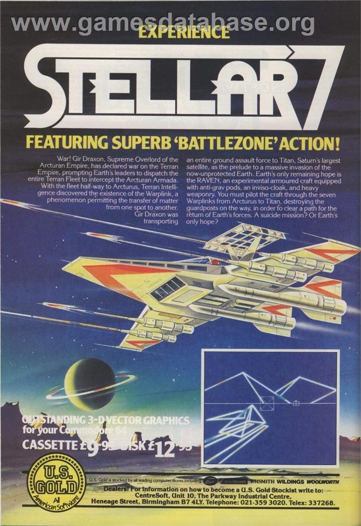 Stellar 7 - Commodore 64 - Artwork - Advert