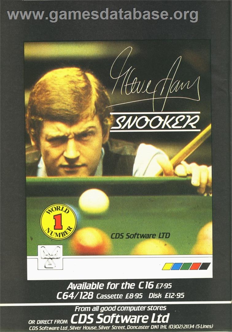 Steve Davis Snooker - Sinclair ZX Spectrum - Artwork - Advert