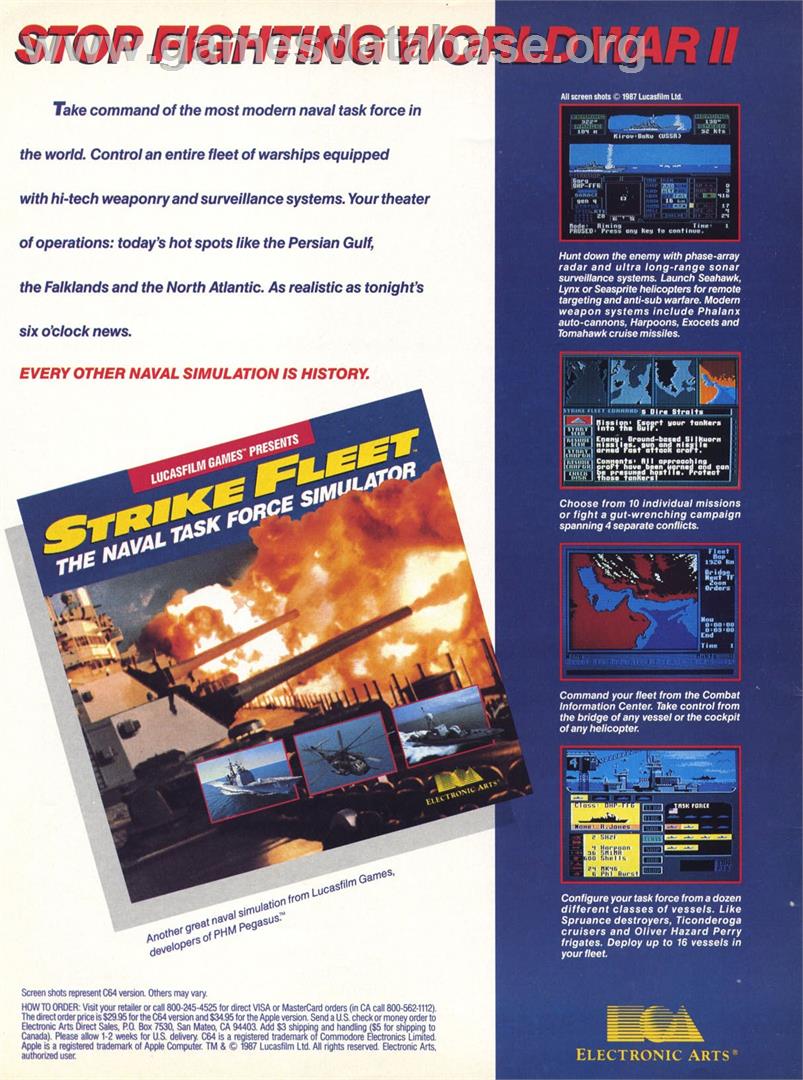 Strike Fleet - Apple II - Artwork - Advert