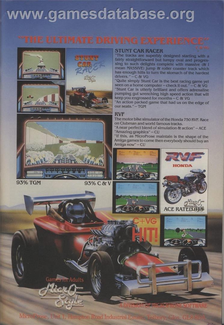 Stunt Car Racer - Atari 8-bit - Artwork - Advert