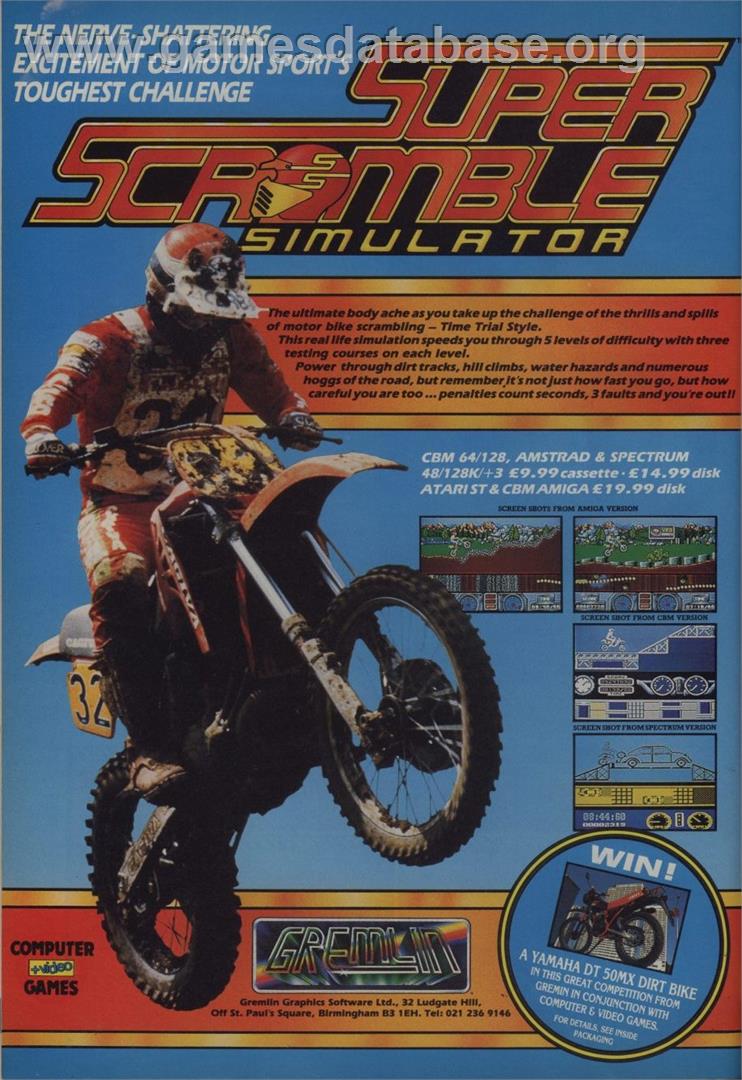 Super Scramble Simulator - Amstrad CPC - Artwork - Advert