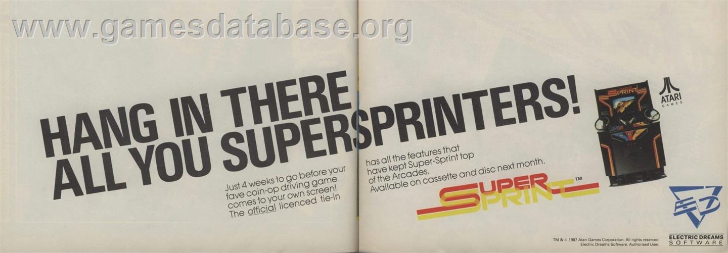 Super Sprint - Commodore 64 - Artwork - Advert