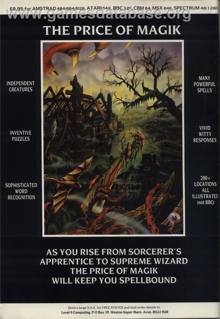 The Price of Magik - Sinclair ZX Spectrum - Artwork - Advert