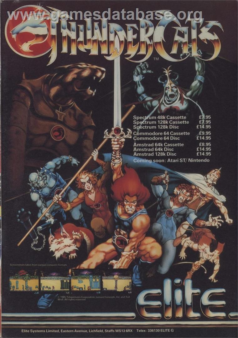 Thundercats - Commodore Amiga - Artwork - Advert