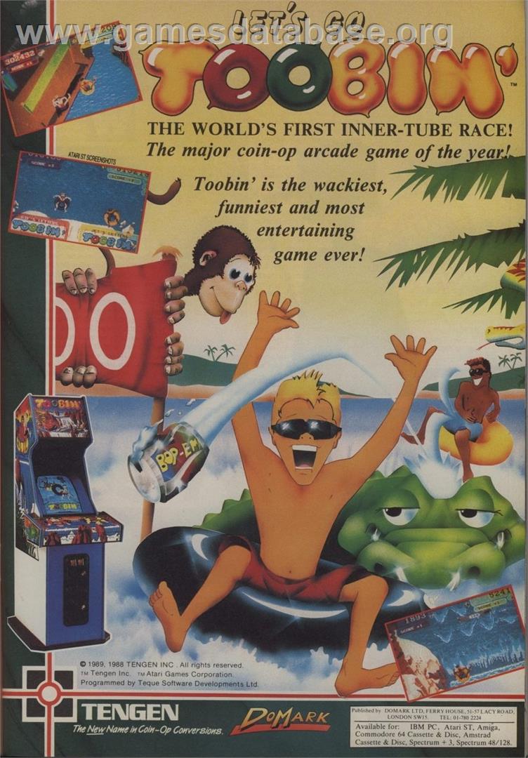 Toobin' - Commodore 64 - Artwork - Advert