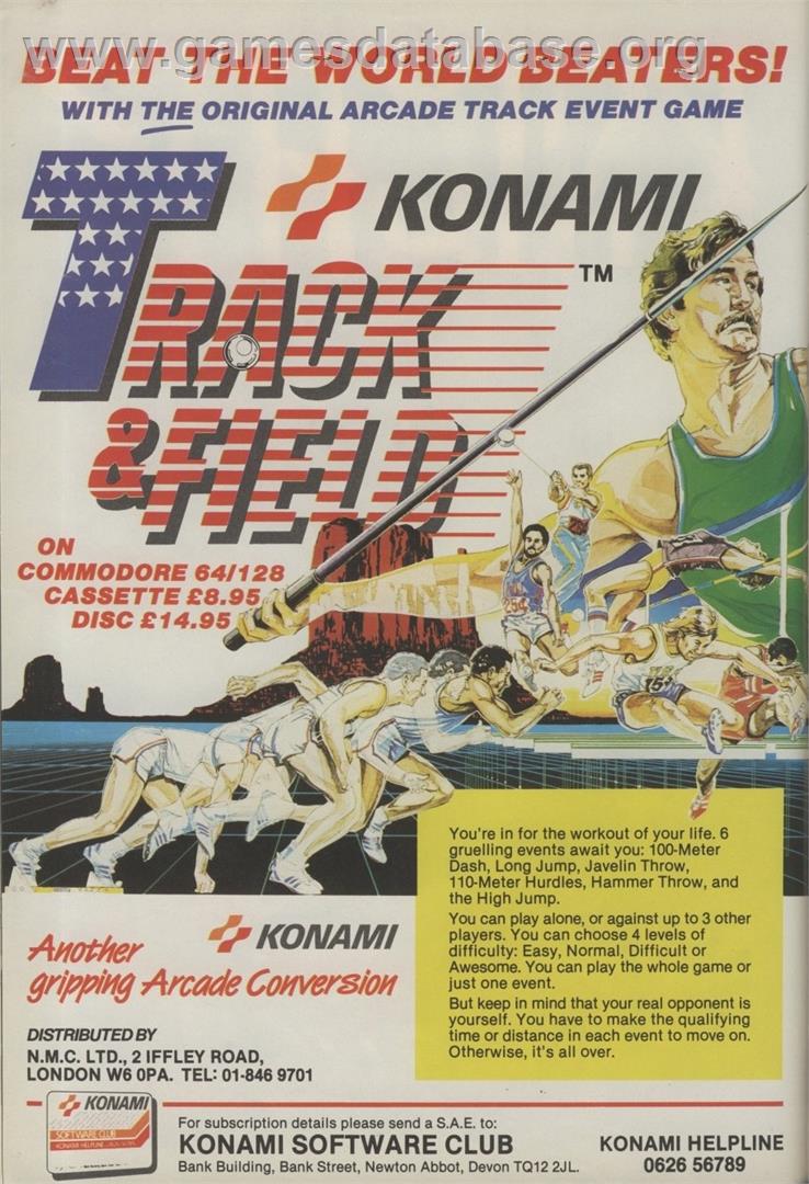 Track & Field - Commodore 64 - Artwork - Advert