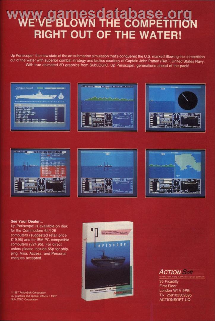 Up Periscope! - Commodore 64 - Artwork - Advert