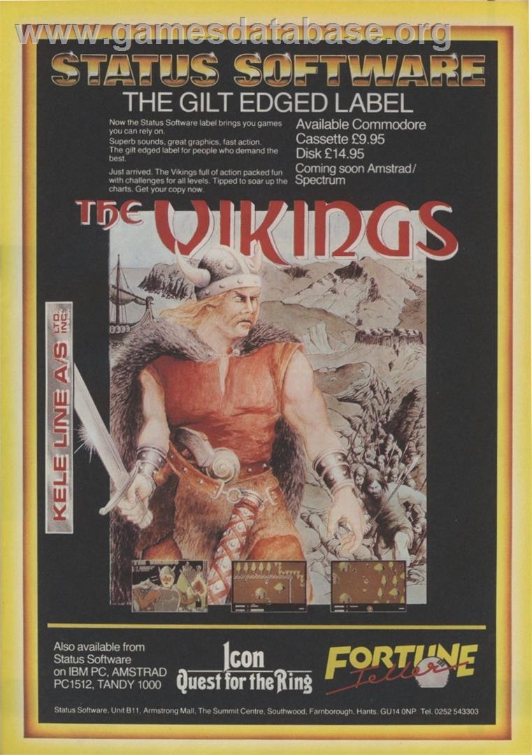 Vikings, The - Commodore 64 - Artwork - Advert