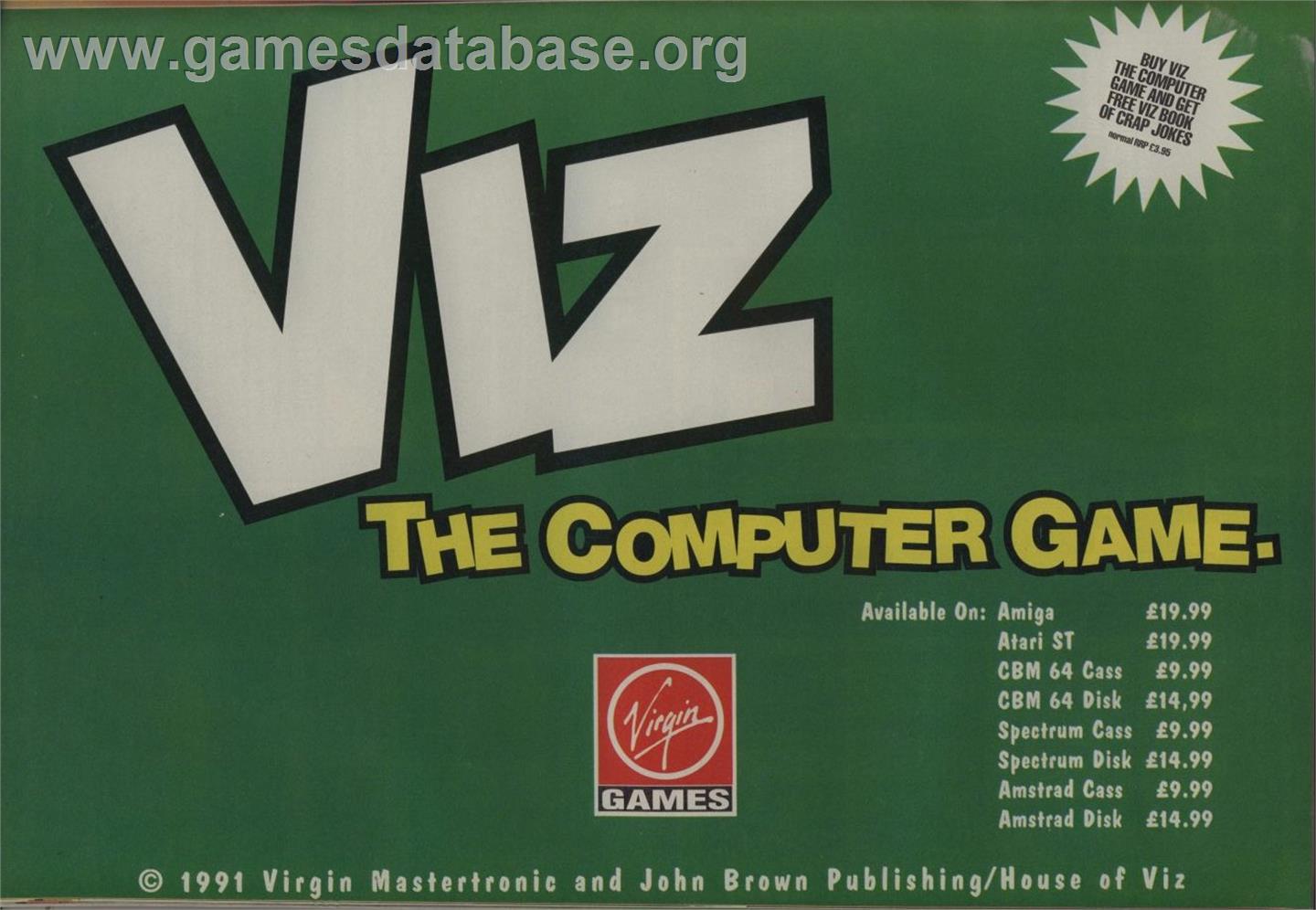 Viz - The Game - Commodore 64 - Artwork - Advert