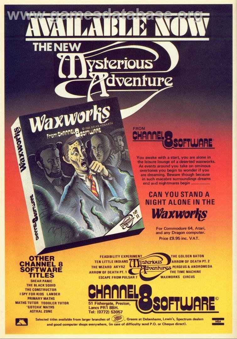 Waxworks - Microsoft DOS - Artwork - Advert
