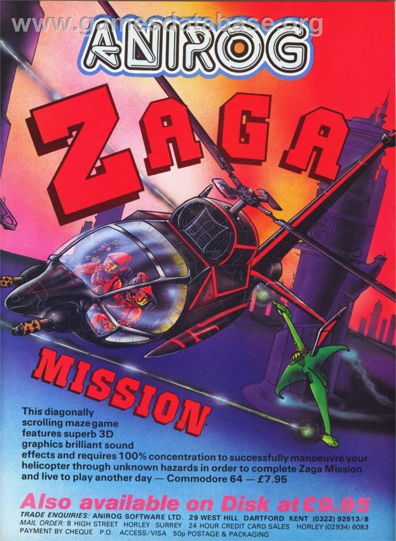 Zaga Mission - Commodore 64 - Artwork - Advert