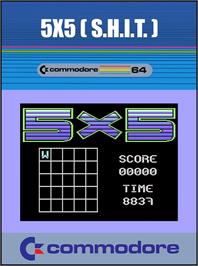 Box cover for 5x5 on the Commodore 64.