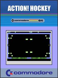 Box cover for Action! Hockey on the Commodore 64.