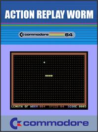 Box cover for Action Replay Worm on the Commodore 64.