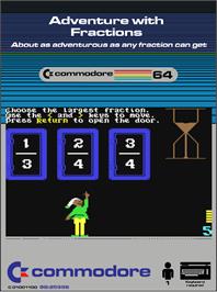 Box cover for Adventures With Fractions on the Commodore 64.