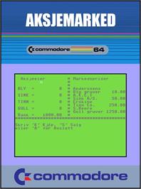 Box cover for Aksjemarked on the Commodore 64.