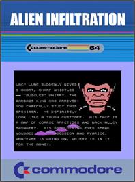 Box cover for Alien Infiltration on the Commodore 64.
