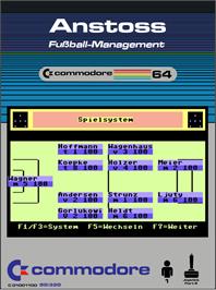 Box cover for Anstoss on the Commodore 64.