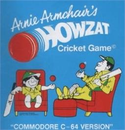 Box cover for Arnie Armchair's Howzat Cricket Game on the Commodore 64.