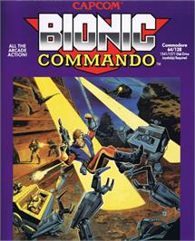Box cover for Bionic Commando on the Commodore 64.