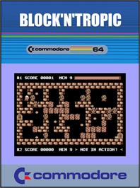 Box cover for Block'n'Tropic on the Commodore 64.