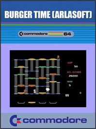 Box cover for Burger Time on the Commodore 64.