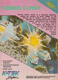 Box cover for Cosmic Clash on the Commodore 64.