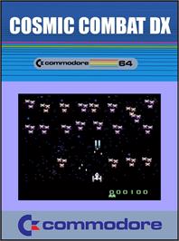 Box cover for Cosmic Combat DX on the Commodore 64.
