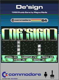 Box cover for De'sign on the Commodore 64.