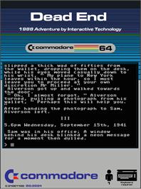 Box cover for Dead End on the Commodore 64.