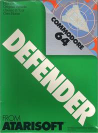 Box cover for Defender (Roeske Verlag) on the Commodore 64.
