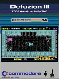 Box cover for Defuzion 3 on the Commodore 64.