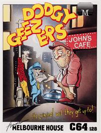 Box cover for Dodgy Geezers on the Commodore 64.