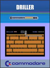 Box cover for Driller on the Commodore 64.