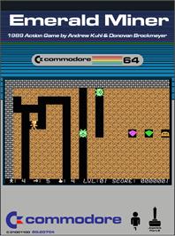 Box cover for Emerald Miner on the Commodore 64.
