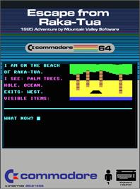 Box cover for Escape From Raka-tua on the Commodore 64.