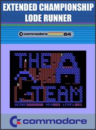 Box cover for Extended Championship Lode Runner on the Commodore 64.