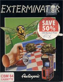 Box cover for Exterminator (Bubble Bus Software) on the Commodore 64.