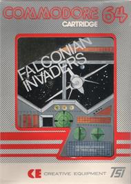 Box cover for Falconian Invaders on the Commodore 64.