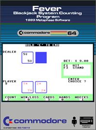 Box cover for Fever - Blackjack System Counting Program on the Commodore 64.