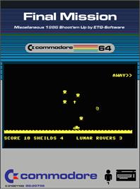 Box cover for Final Mission on the Commodore 64.