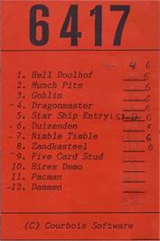 Box cover for Five Card Stud on the Commodore 64.