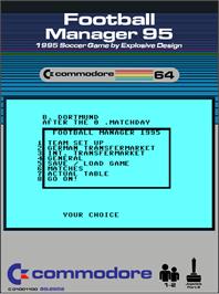 Box cover for Football Manager 95 on the Commodore 64.