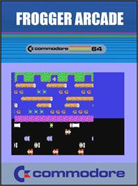 Box cover for Frogger Arcade on the Commodore 64.