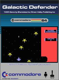 Box cover for Galactic Defender on the Commodore 64.