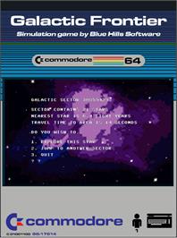 Box cover for Galactic Frontier on the Commodore 64.