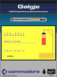 Box cover for Galgje on the Commodore 64.